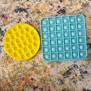 Yellow and Blue Pop It Fidget Toys
